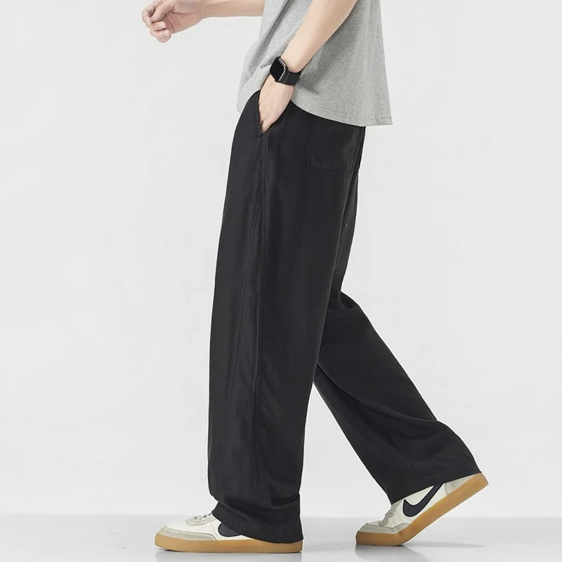 Herren Lässige und bequeme weite Leinenhose Drune