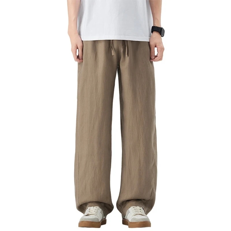 Herren Lässige und bequeme weite Leinenhose Drune