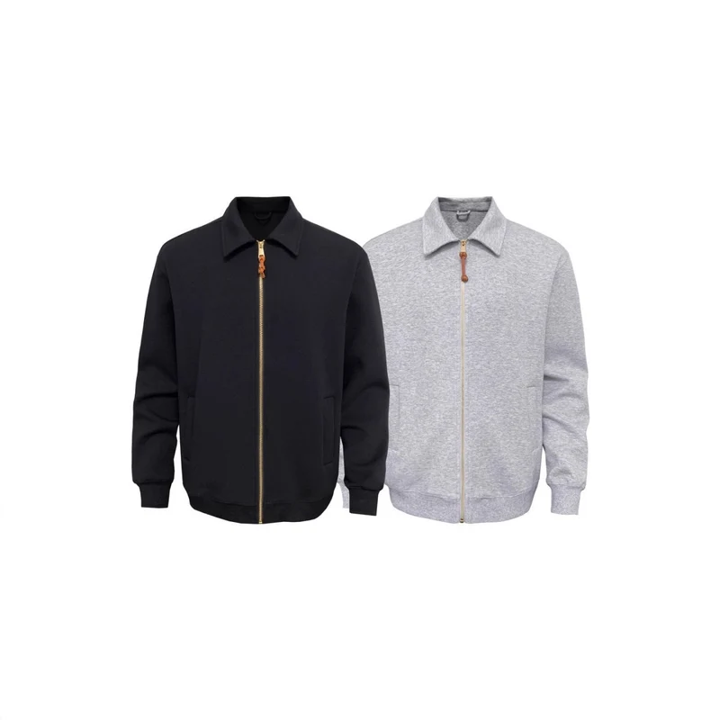 Herren Komfortable Sweatjacke mit Reißverschluss Drune