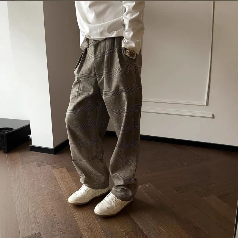 Herren Elegante und lässige Karohose Drune