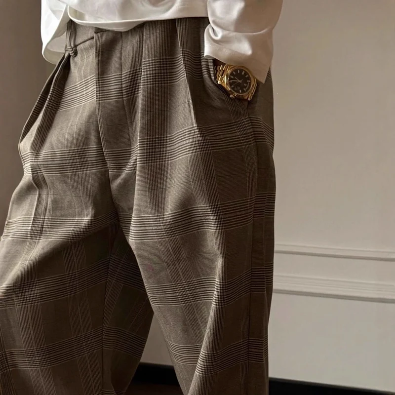 Herren Elegante und lässige Karohose Drune