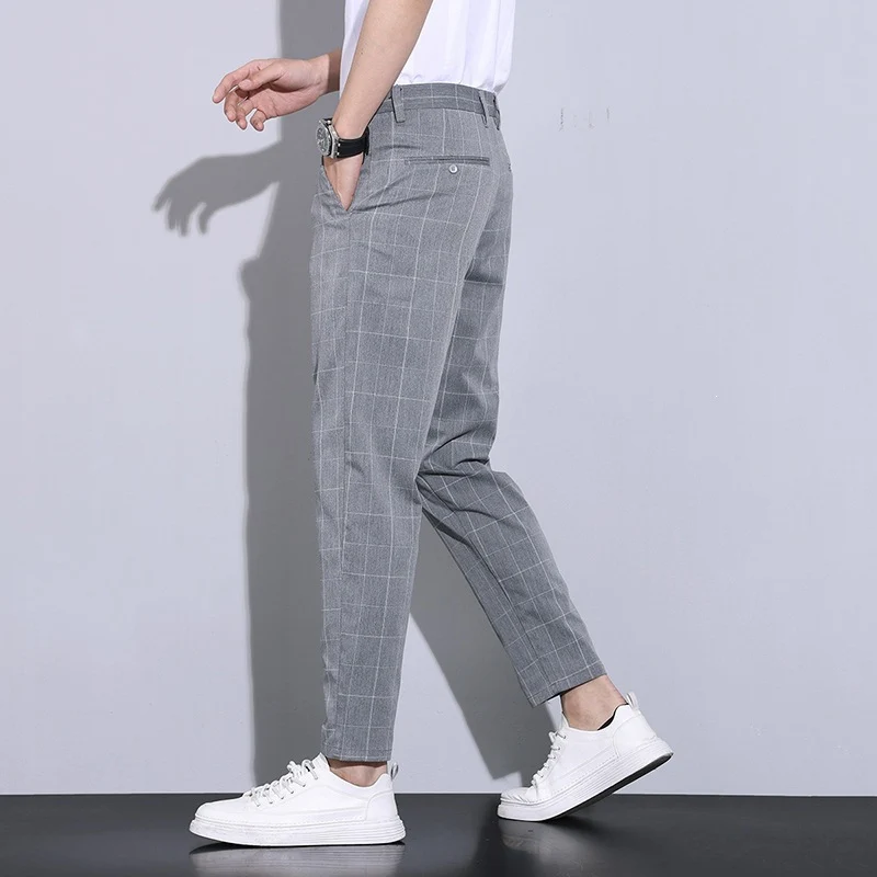 Herren Elegante Kariertes Chino-Hose Drune