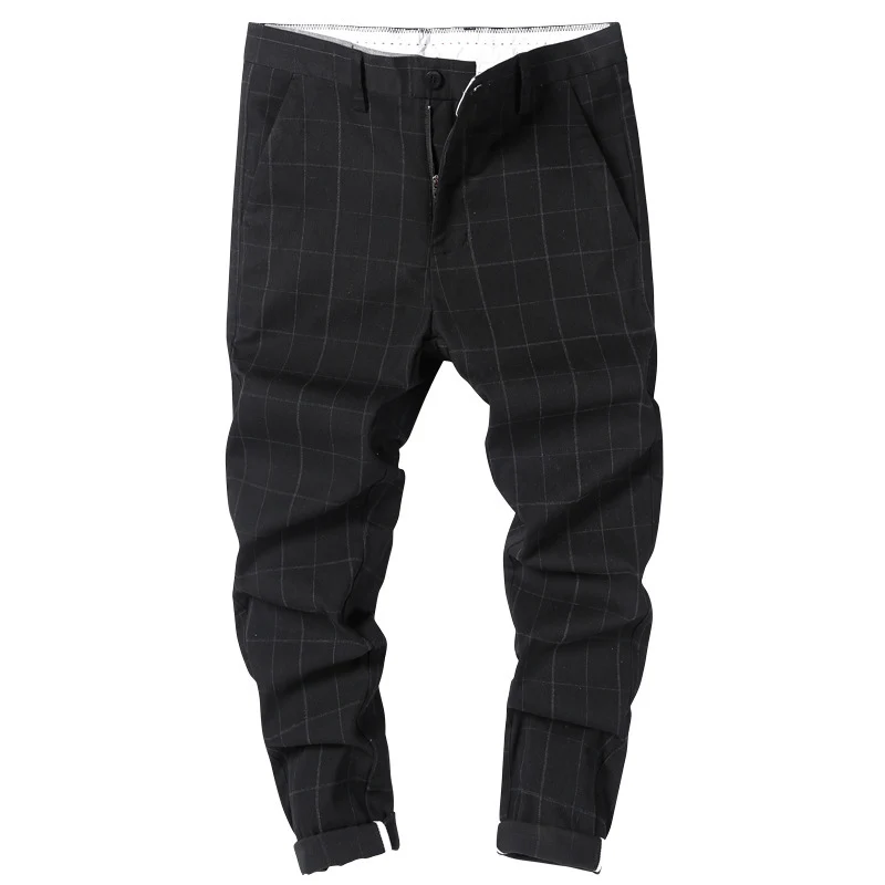 Herren Elegante Kariertes Chino-Hose Drune