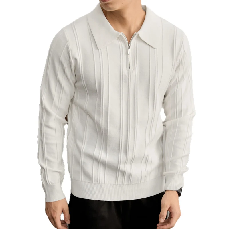 Herren Modischer Grobstrickpullover mit Reißverschluss Drune