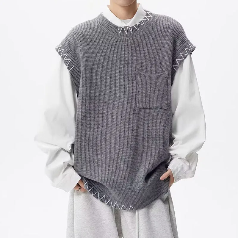 Herren Modischer Grobstrickpullover mit grafischen Details Drune