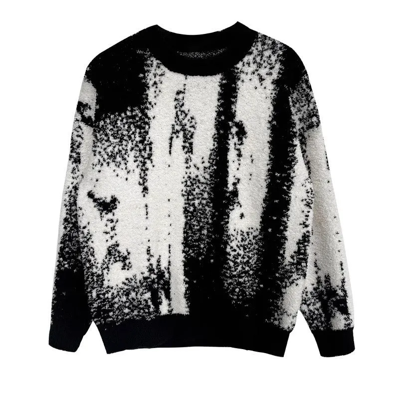 Herren Modischer Grobstrickpullover mit grafischem Muster Drune