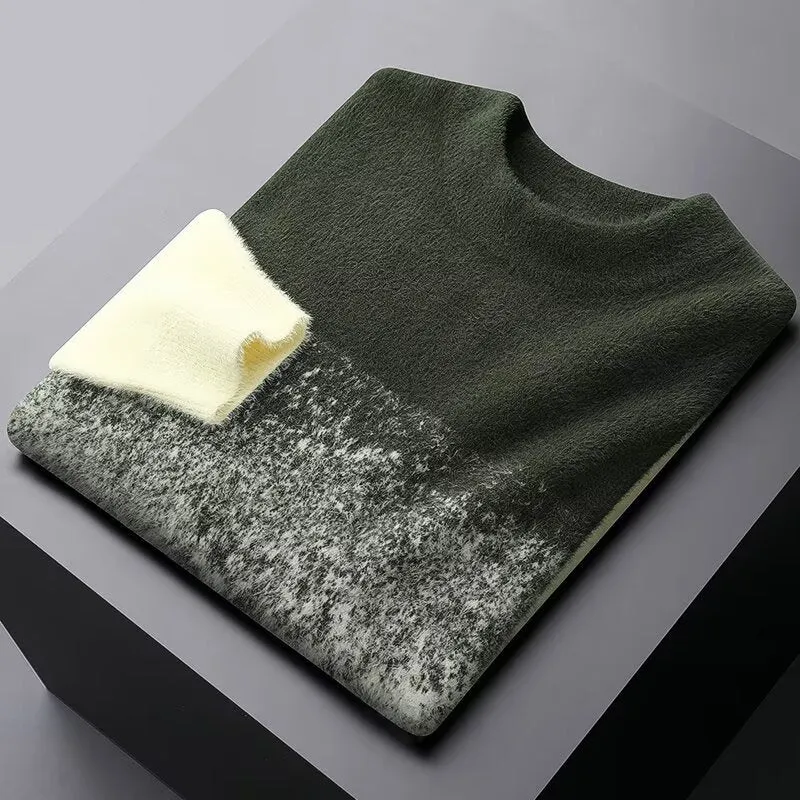 Herren Modischer Grobstrickpullover mit Farbverlauf Drune