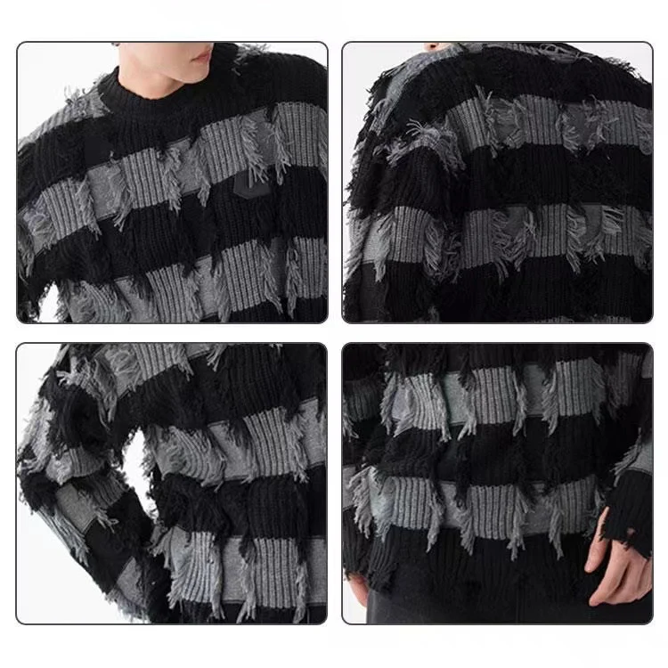 Herren Modischer Grobstrickpullover mit einzigartigem Design Drune