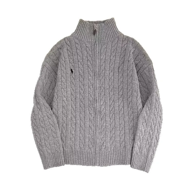 Herren Modische Strickjacke mit Kabelmuster Drune