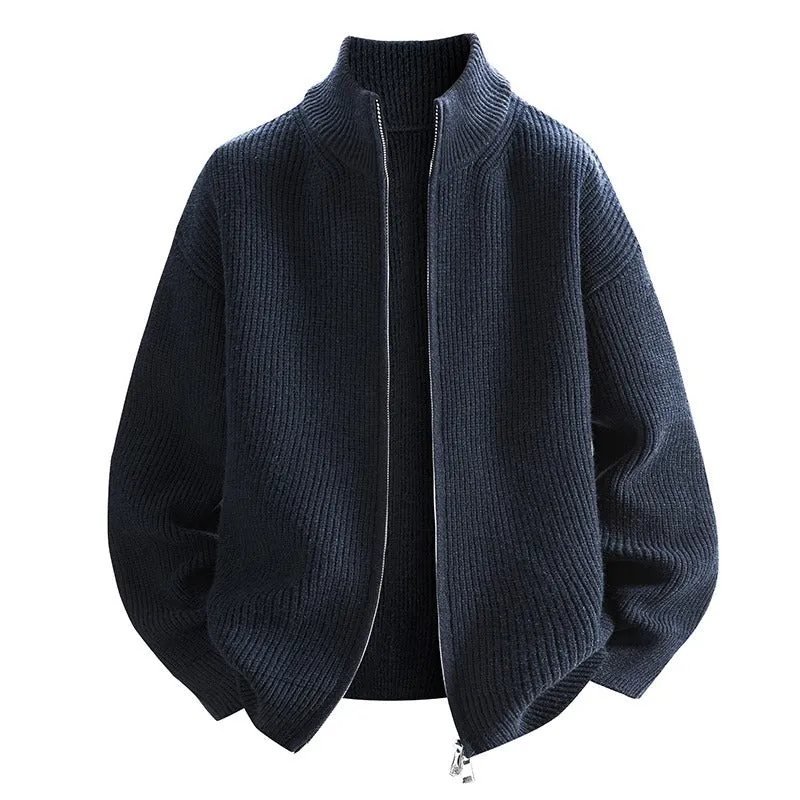 Herren Modische Strickjacke mit hohem Kragen Drune 1787964733