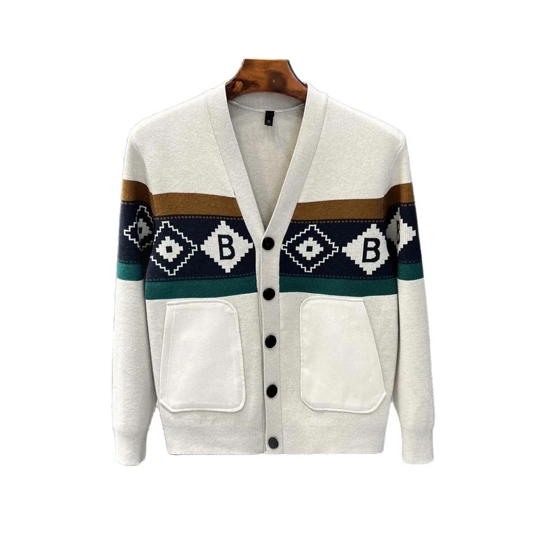 Herren Modische Strickjacke mit grafischem Muster Drune