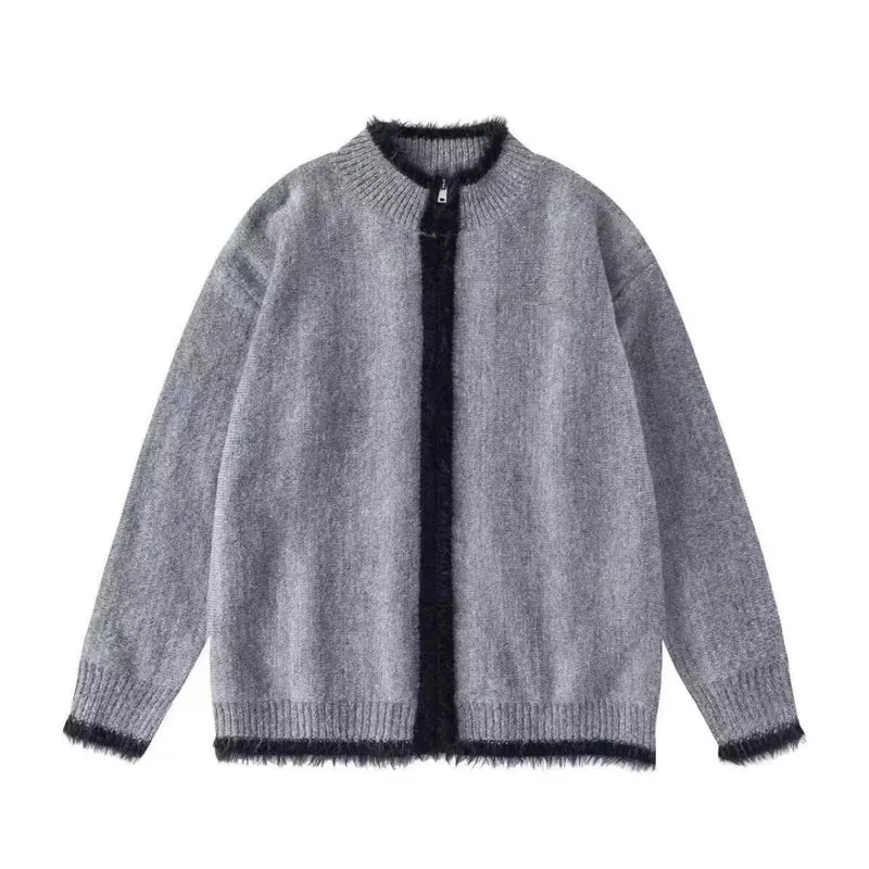 Herren Modische Strickjacke mit barthematischen Akzenten Drune