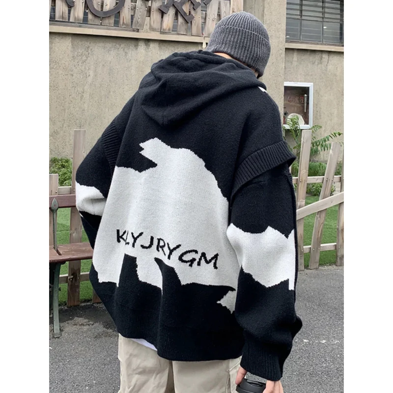 Herren Lässiger Oversized Pullover mit Knopfleiste Drune