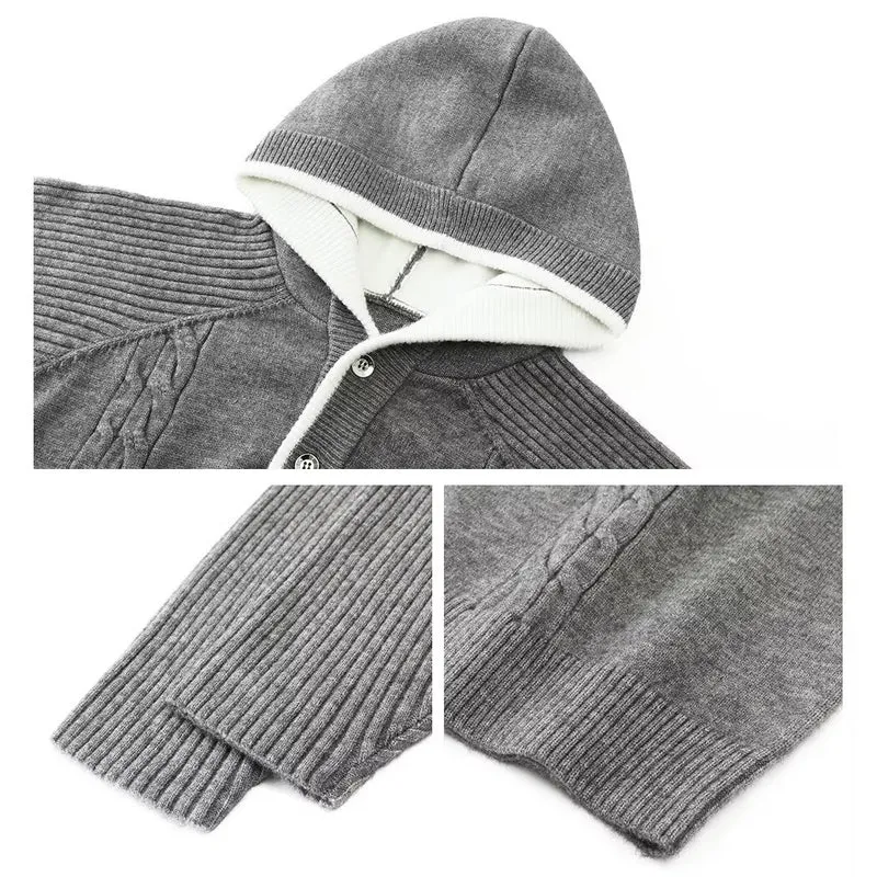 Herren Lässiger Grobstrickpullover mit Reißverschluss Drune
