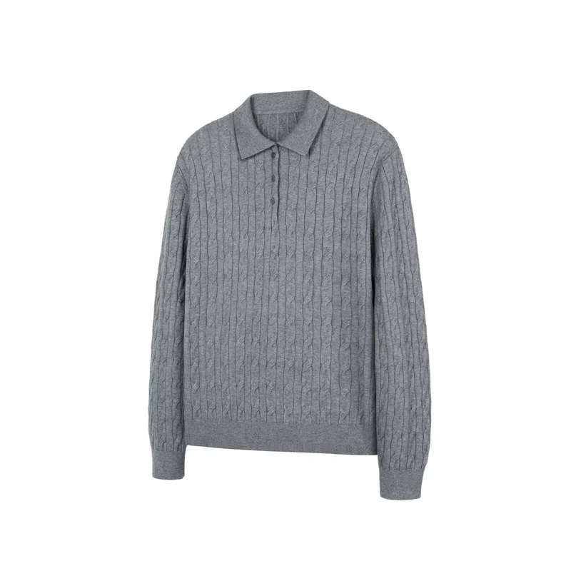 Herren Langarm Pullover mit Zopfmuster Drune
