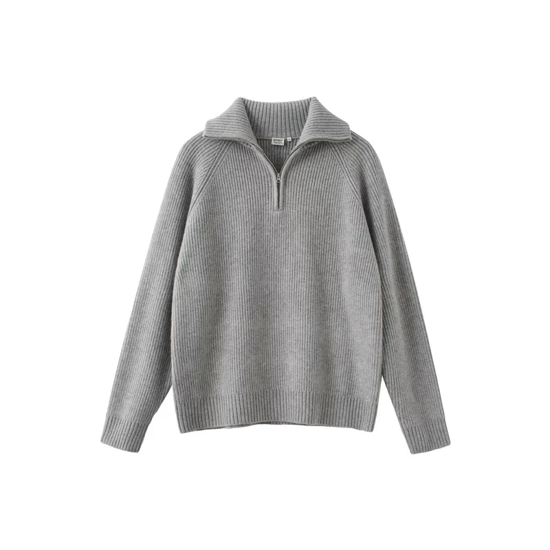 Herren Hochwertiger Pullover mit Stehkragen und Reißverschluss Drune