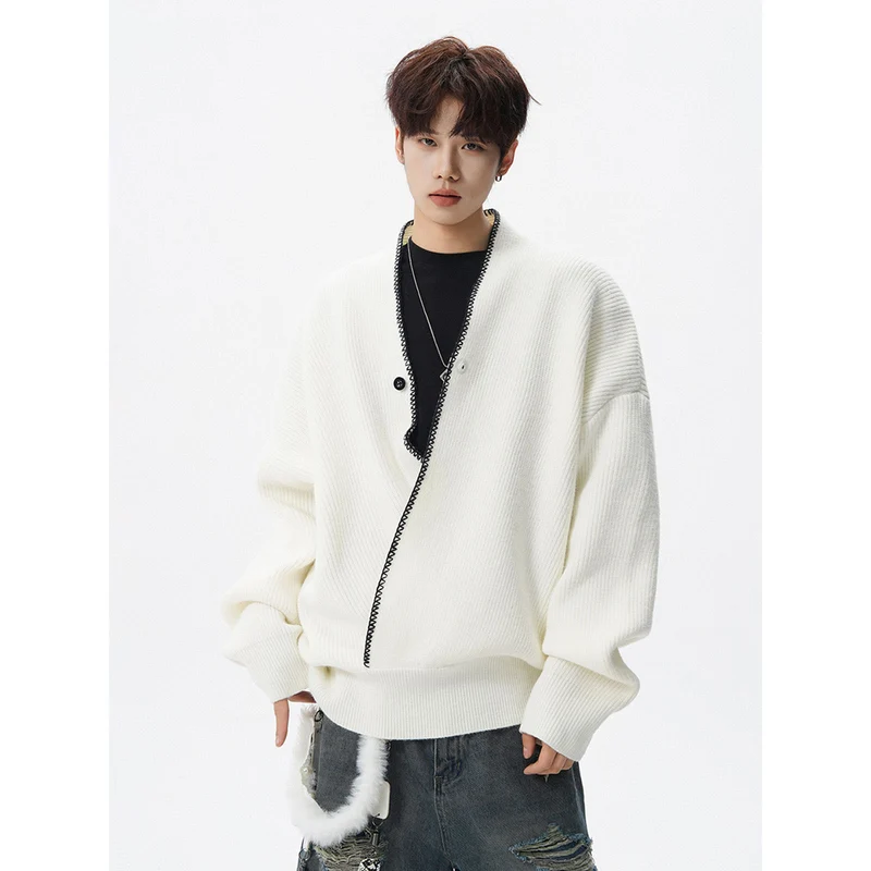 Herren Großer Strickpullover mit Knopfleiste Drune
