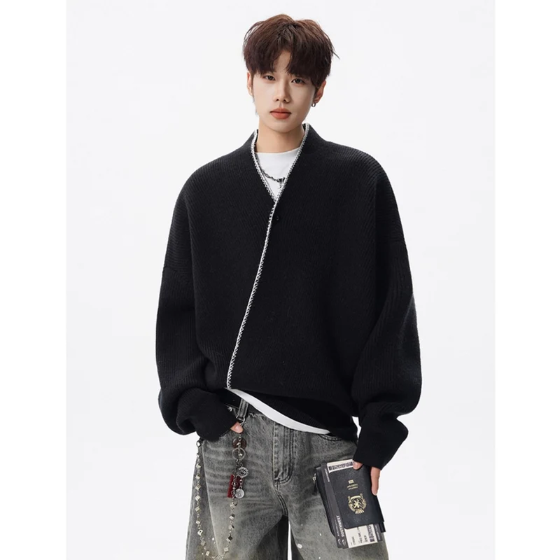 Herren Großer Strickpullover mit Knopfleiste Drune