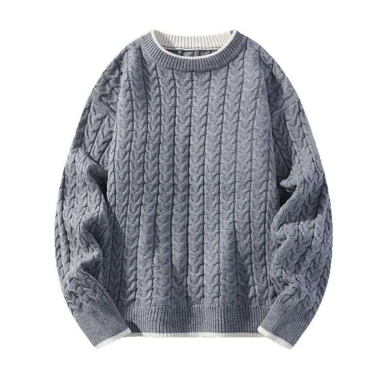 Herren Grobstrickpullover mit Zopfmuster Drune