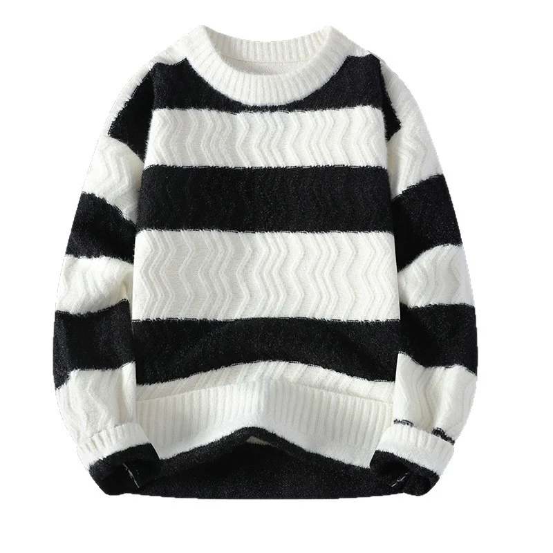 Herren Grobstrickpullover mit Wellenmuster Drune
