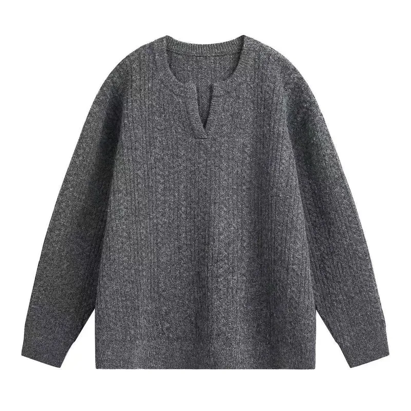 Herren Grobstrickpullover mit V-Ausschnitt Drune