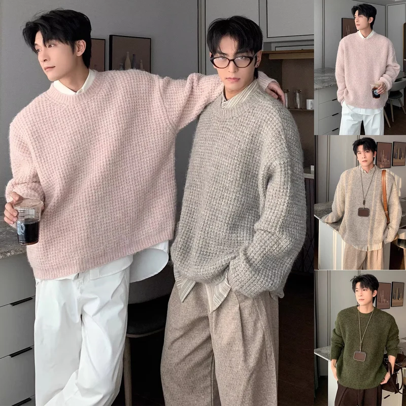Herren Grobstrickpullover mit lässigem Schnitt und Rundhalsausschnitt Drune