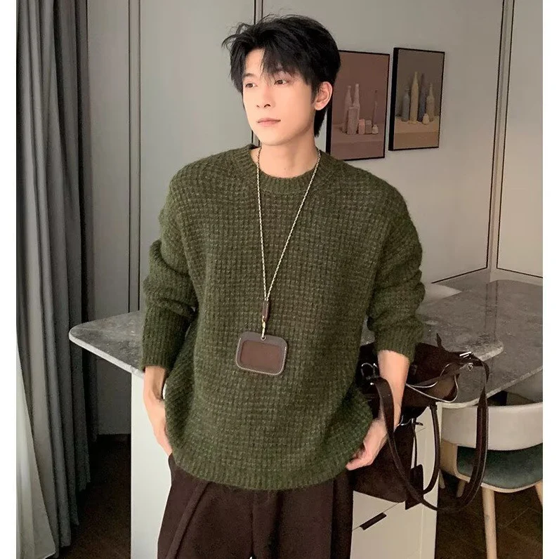 Herren Grobstrickpullover mit lässigem Schnitt und Rundhalsausschnitt Drune
