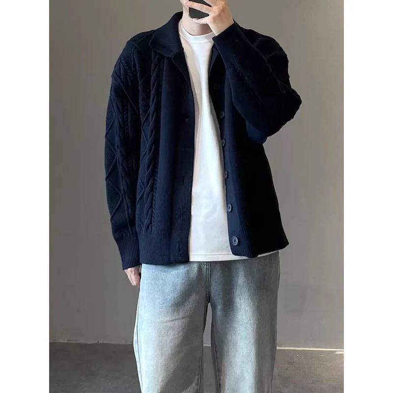Herren Grobstrickjacke mit Kabelmuster Drune