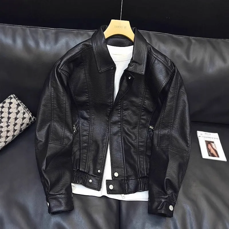 Damen Modische Lederjacke Drune