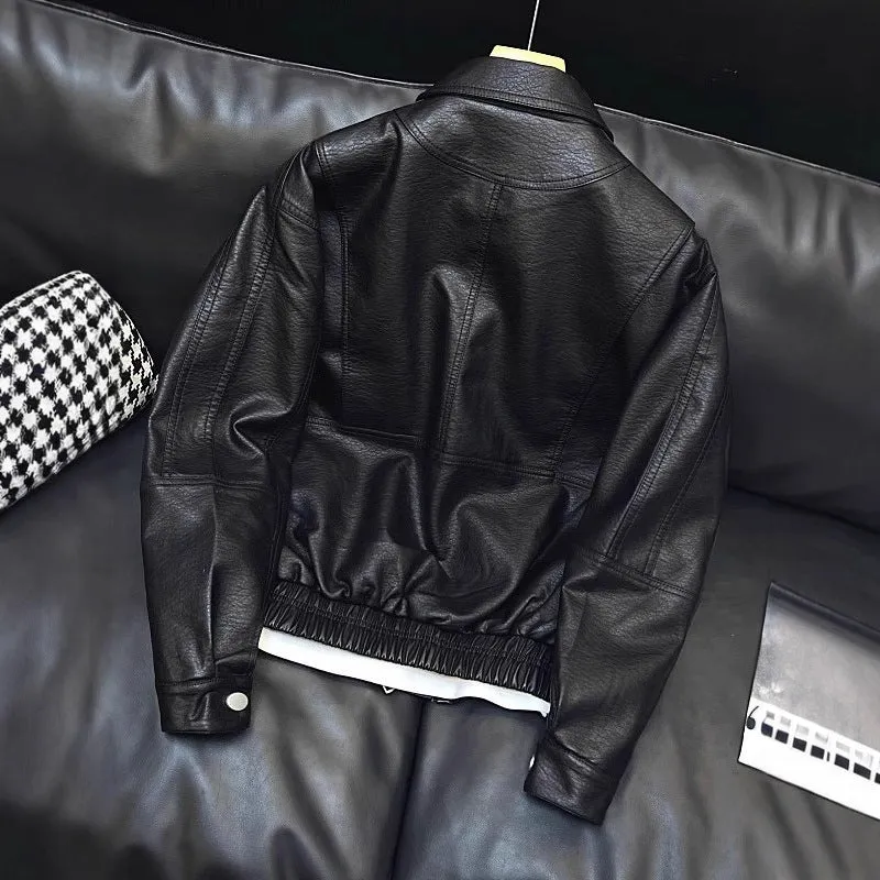 Damen Modische Lederjacke Drune