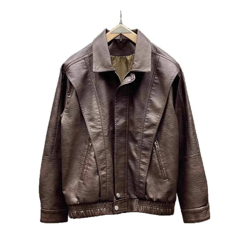 Damen Modische Lederjacke Drune