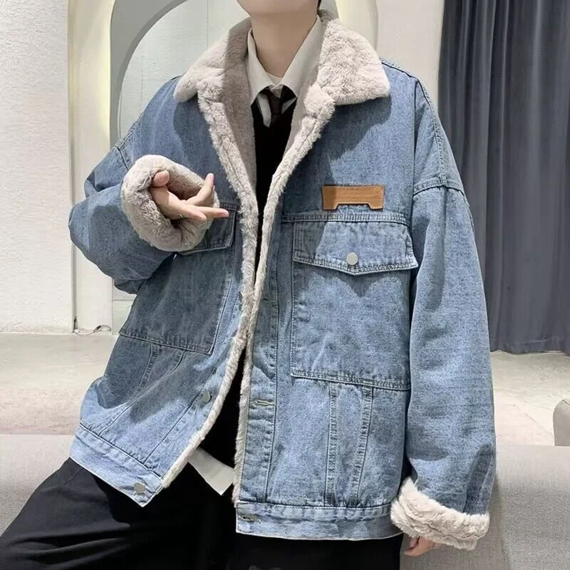 Damen Lässige Denimjacke mit Fleece-Innenfutter Drune