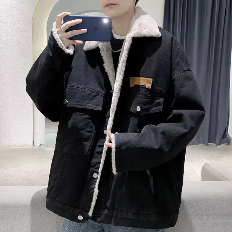 Damen Lässige Denimjacke mit Fleece-Innenfutter Drune