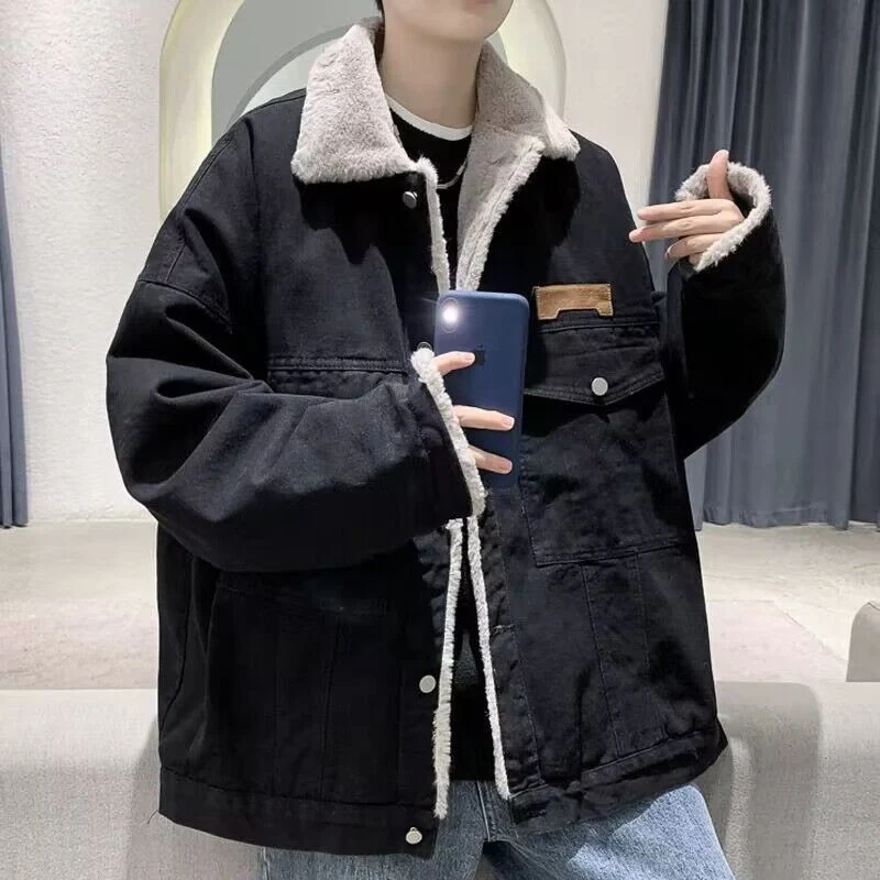 Damen Lässige Denimjacke mit Fleece-Innenfutter Drune