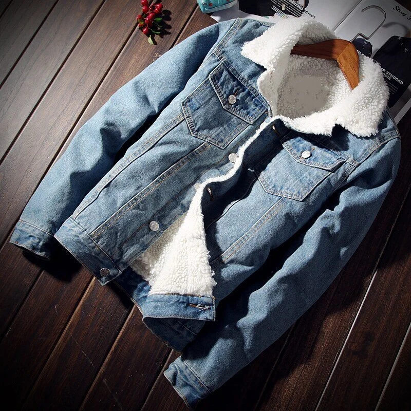 Damen Lässige Denimjacke mit Fleece-Futter Drune