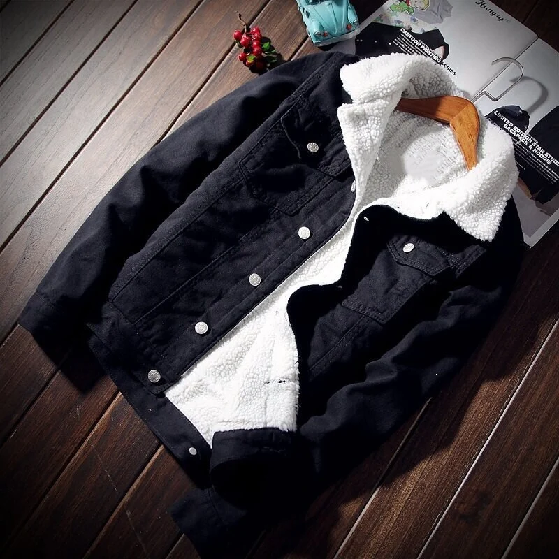 Damen Lässige Denimjacke mit Fleece-Futter Drune