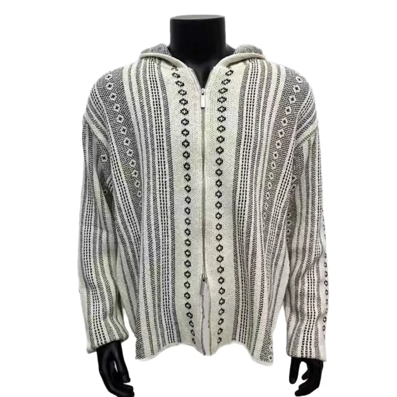 Herren Urbaner Strickpullover mit Kapuze und grafischem Design Drune
