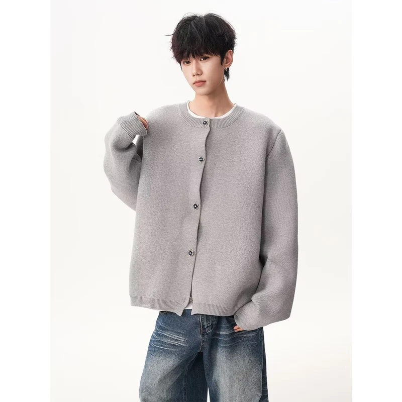 Herren Trendige Oversized Strickjacke mit Reißverschluss Drune