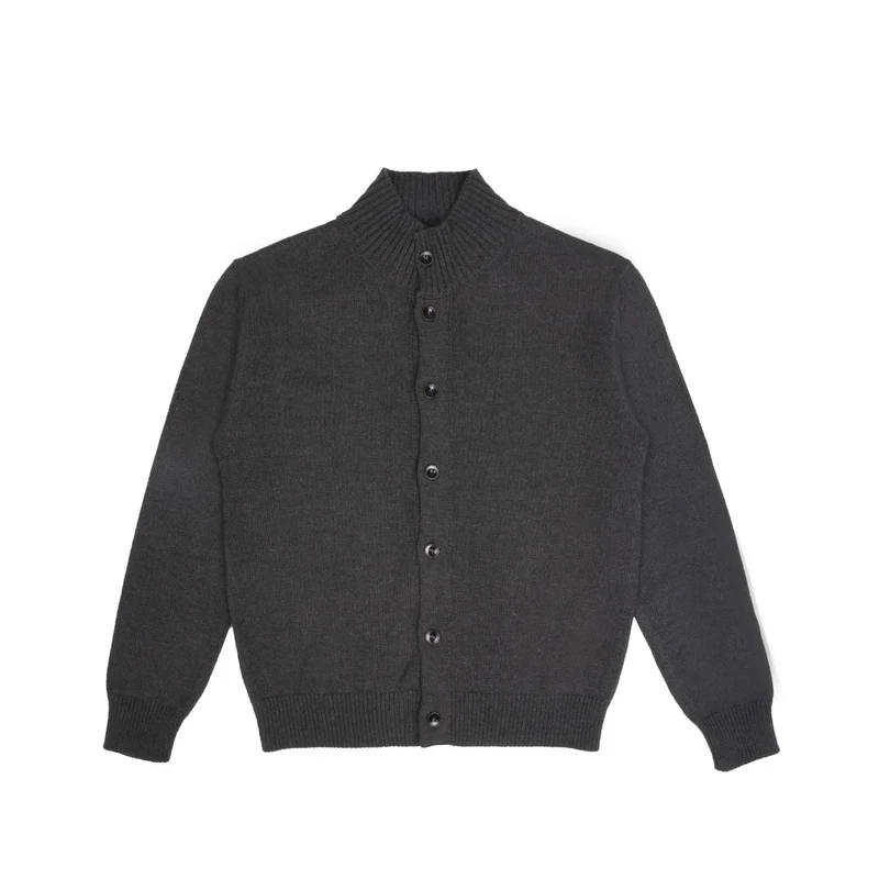 Herren Strickjacke mit Stehkragen und Knopfleiste Drune