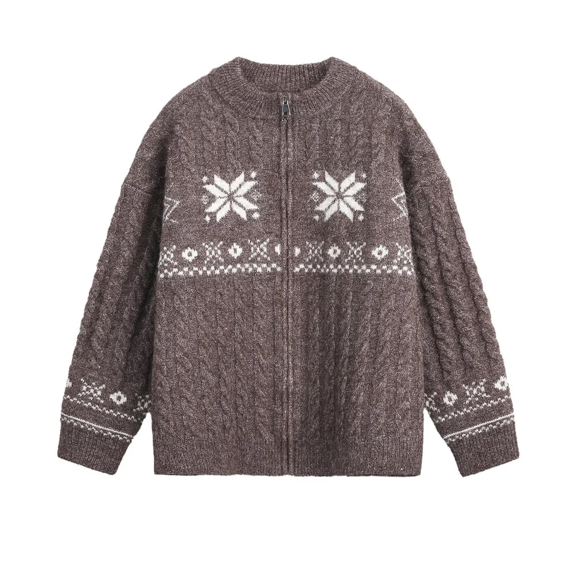 Herren Pullover mit Zipper und geometrischem Muster Drune