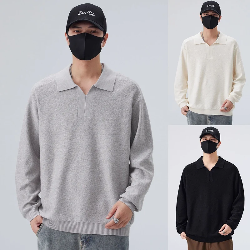 Herren Modisches Longsleeve Pullover mit V-Ausschnitt Drune