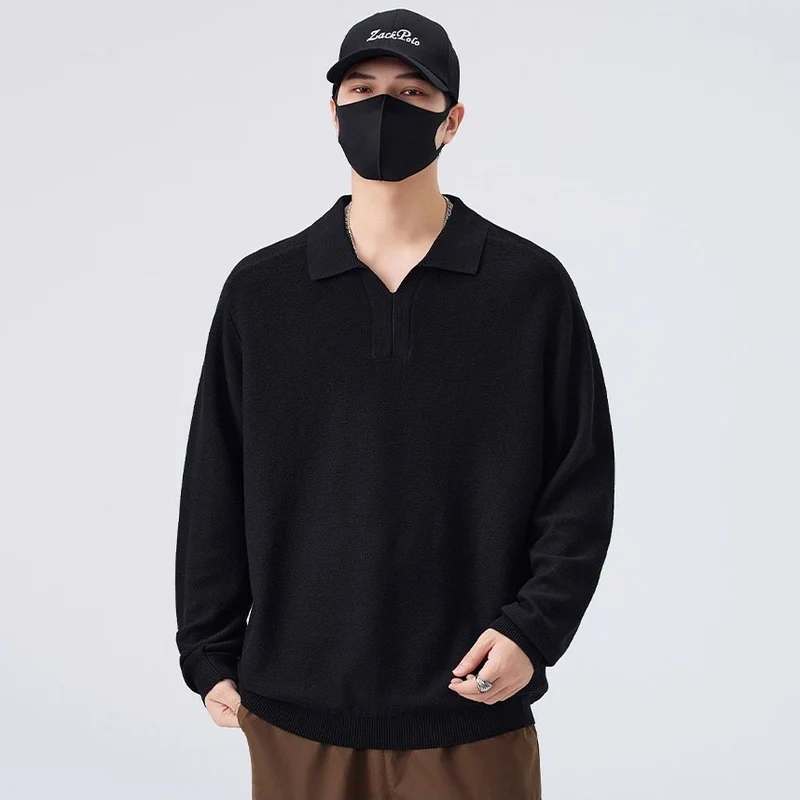 Herren Modisches Longsleeve Pullover mit V-Ausschnitt Drune