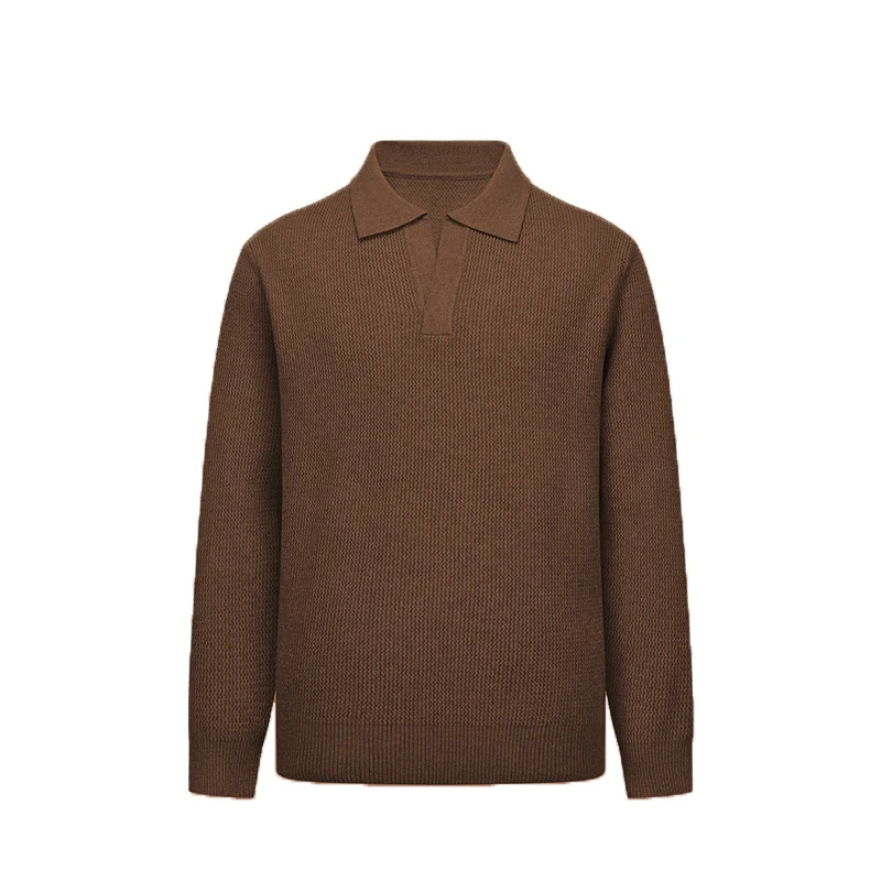 Herren Modisches Langarm Strickpolo Drune