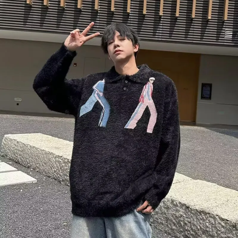 Herren Modischer Strickpullover mit grafischen Akzenten Drune
