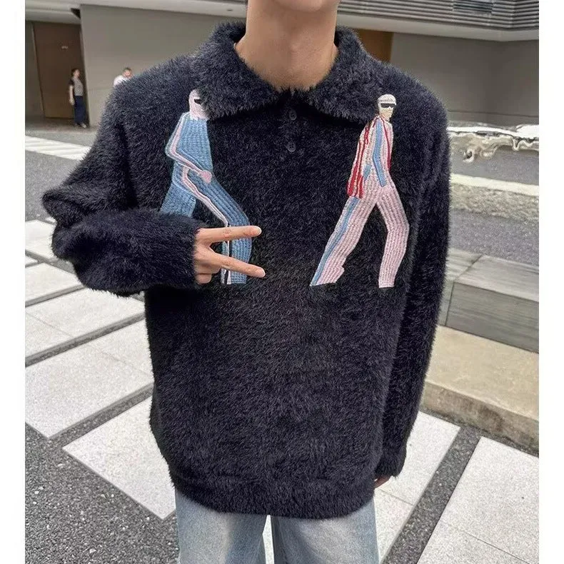 Herren Modischer Strickpullover mit grafischen Akzenten Drune