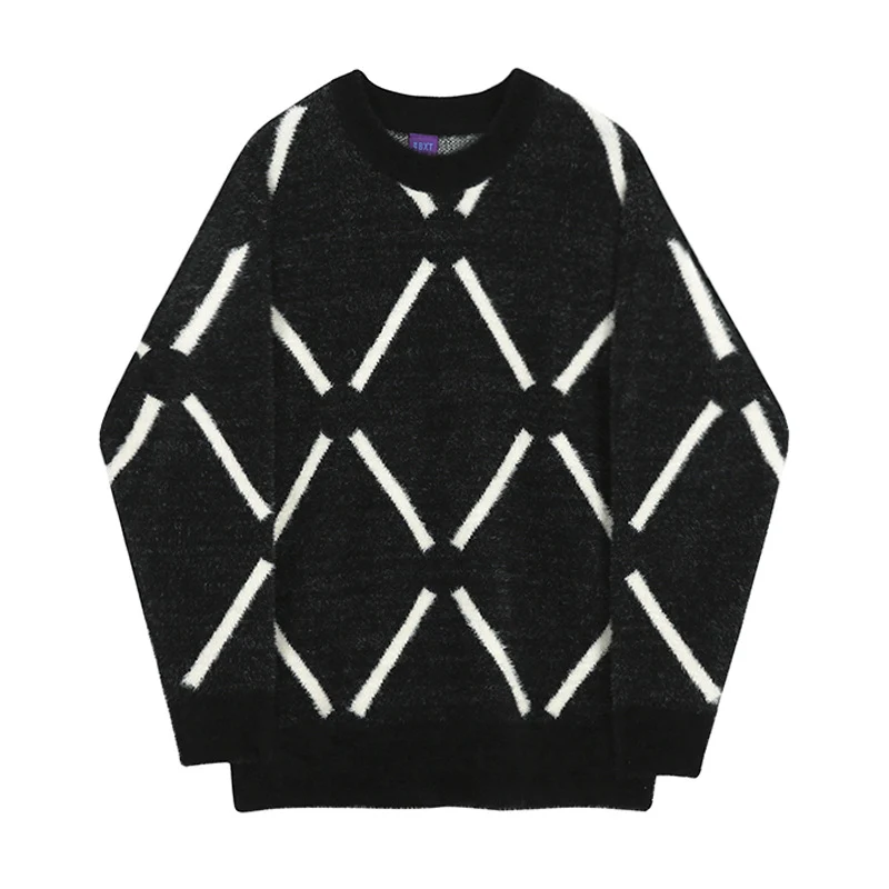 Herren Modischer Strickpullover mit geometrischem Muster Drune