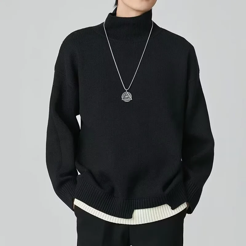 Herren Modischer Rollkragenpullover aus Grobstrick Drune