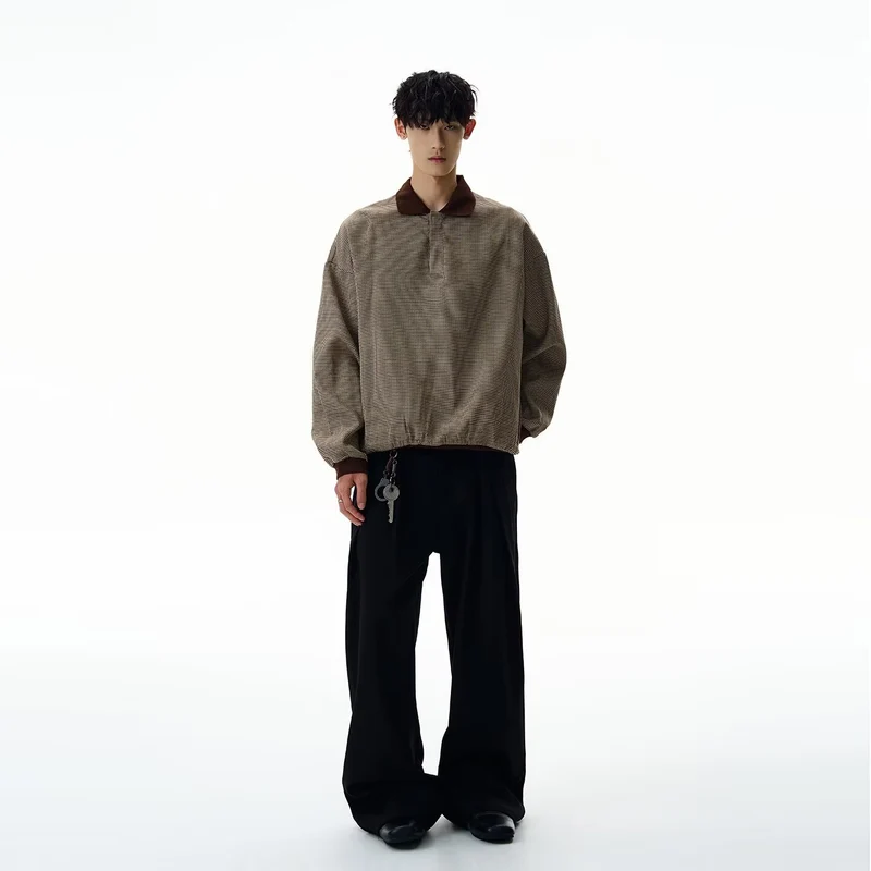 Herren Modischer Pullover mit Kragen Drune