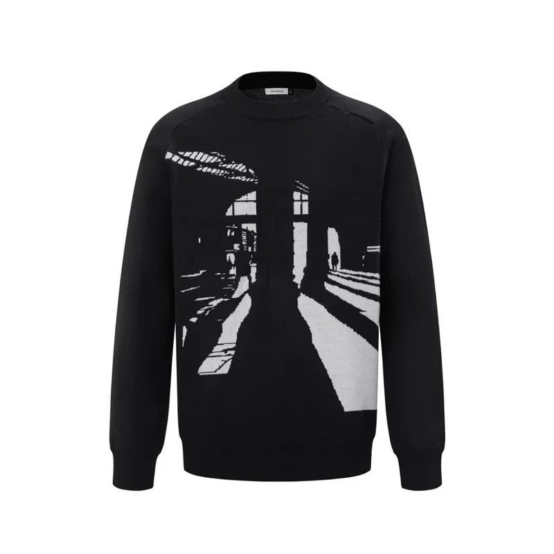 Herren Modischer Pullover mit grafischem Design Drune