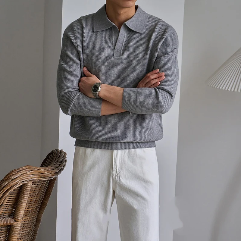 Herren Modischer Polo Pullover Drune
